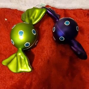 Pair(2) of oversized candy ornaments